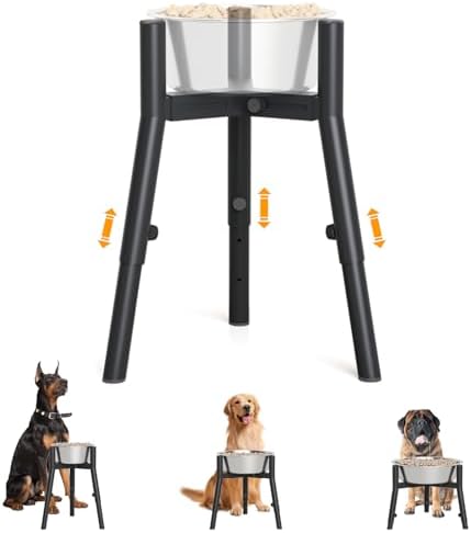 SHAINFUN Raised Dog Bowl Stand for Medium & Large & Extra Large Dogs, Adjustable Wide 7-10.7" Heights 9.8-13.4" (Bowl Not Included)