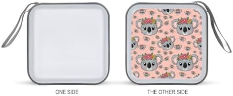 Protective 40-Capacity CD Organizer Animal Koala, Hard Case Storage Binder with Zipper, Portable Wallet for Car Home Office