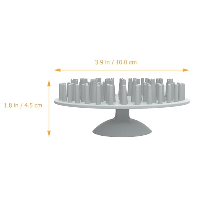 Toyvian Suction Cup Puppy Massage Brush Ergonomic Pet Bathing and Grooming Tool for Cats and Dogs Multi Functional Hair Cleaner and Massager Grey for Dematting and Shedding