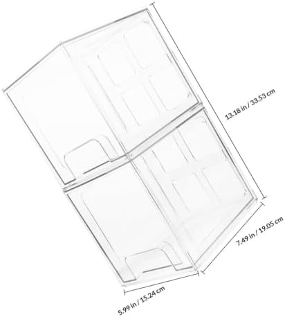 TEHAUX Makeup Organizer Box Storage Container with Drawers 2 Pcs Large Storage Capacity Pet Material Desktop Cosmetic Organizer with Stylish Simple Design for Makeup and Skincare