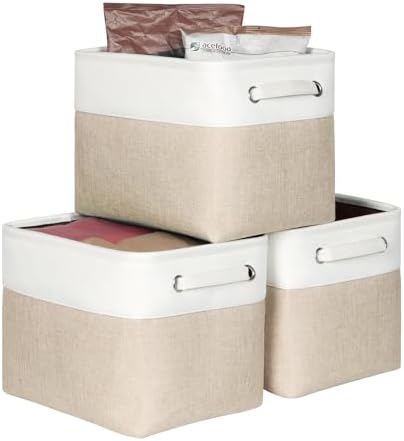 Fabric Storage Bins, 12x10x9.5 Inch Storage Cubes Baskets, 3 Pack