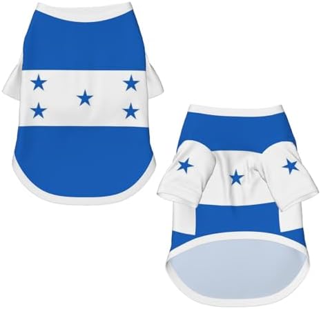 Honduran Flag Dog Shirt Pet Cotton T-Shirt Breathable Dog Clothes