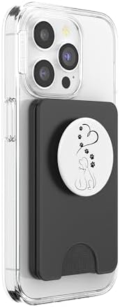 Dog Cat Paws with Heart PopSockets PopWallet for MagSafe