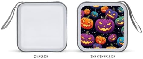 40 Capacity CD DVD Case Wallet Pumpkin CD Holder Storage | Pumpkin Hard Shell Sturdy Disc Storage Organizer Binder, Zipper Closure, Hand Strap