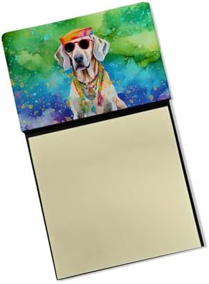 Caroline's Treasures Weimaraner Hippie Dawg Sticky Note Holder Refillable Dispenser Self-Sticky Note Pads, Memo Pads Blank Desk Accessories