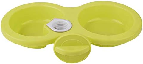 Puppy Double Bowl, Puppy Double Bowl Stainless Steel Dog Bowl Pet Cat Dog Puppy Double Bowl Hanging Food Water Feeder For Crate Cage Small (Green)