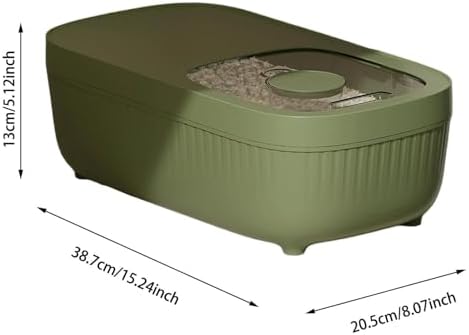 Airtight Rice Storage Container, Dry Food Dispenser with Transparent Sealed Lid for Kitchen Pantry Organization for Storing Rice, Cereal, Flour, Pet Food and Other Dry Ingredients (Beige, S)
