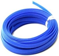 Othmro 32.8ft Length Expandable PET Flexible Braided Cable Sleeves 0.39in Width Wire Loom Sleeving and Organizers Flexible Wire Mesh Sleeves for TV Audio PC Computer Cords from Pet Chewing Blue