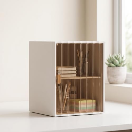 Storage With Door Organizer Drawer And Shelf Ribbed Front Pet Pp Structure Space Saving Layout With Side Handle Suitable for bedroom living room office apartment , color to 2 , Modern Minimalist