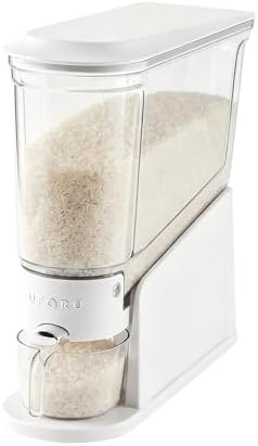 UFORU Slim Rice Dispenser 11 LB,Clear Rice Storage for Small Spaces