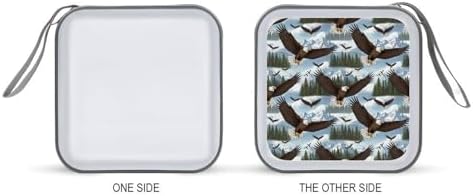 40-Disc Capacity CD/DVD Case Cool Bald Eagle, Hard Plastic Protective Storage Binder with Zipper, Portable Organizer for Car Home Office