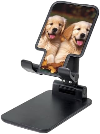 360 Rotating Cell Phone Stand, Fully Adjustable Foldable Desktop Phone Holder Cradle Dock, Golden Retriever dogs puppies pets Mobile Phone Kickstand for Desk, Office, Tablet Stand, Thick Case Friendly