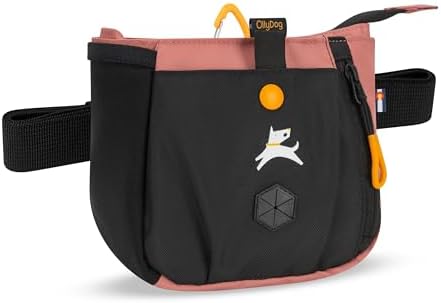 OllyDog Backcountry Day Bag | Dog Training Treat Pouch | Eco-Friendly Recycled Fabric Fanny Pack with Zipper Closure, Built-in Poop Bag Dispenser & Adjustable Waist Belt (Desert)