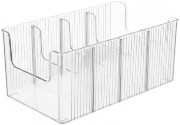 Compartment Storage Box, Clear PET Plastic Organizer with Dividers for Drawer and Desktop Sorting, 10.1 x 5.2 x 3.9 Inches (1 PC)