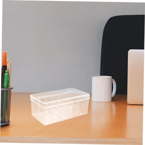 POPETPOP Multi-grid Cord Organizer Box for Cellphone Chargers and Cables Pet Material Capacity for Office and Desk Storage