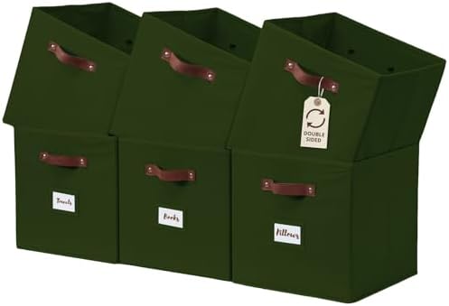 DECOMOMO Storage Bins, Cube Storage Bin with Labels