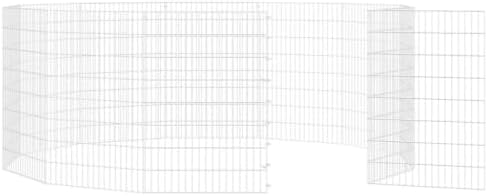Galvanized Iron Animal Enclosure 12-Panel DIY Exercise Playpen for Small Pets 21.3x31.5 Inch