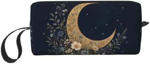 Moon Small Makeup Bag, 600D Oxford Cosmetic Pouch for Women | Moon Cosmetic Bag and Toiletry Pouch with Double-Sided Print and Foam Padding for Women, Travel, Gym, Weekend and Daily Use