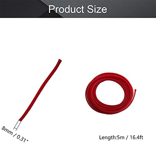 Othmro 5m/16.4ft PET Expandable Braid Cable Sleeving Flexible Wire Mesh Sleeve Red,for TV Audio PC Cords from Pets Chewing & Tearing