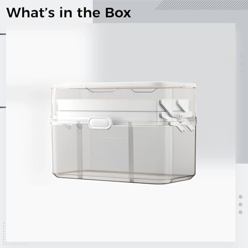 Medicine Storage Box, Large Capacity Portable Organizer with Handle, Three Layer Medicine Box Organizer for Cabinet, Foldable Medicine Organizer for Home and Travel