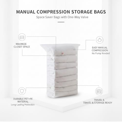 3D Cubic Profile Space Saver Bags, Manual Compression Storage for Travel and Closet Organization, Durable PET PE Material (1 PC)