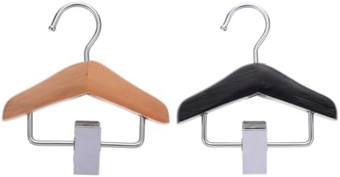 2pcs Dog Apparel Hanger Wooden Pet Pants Clip Hanger for Clothes