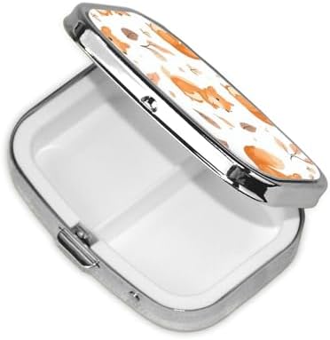 Pill Box 2 Compartment Medicine Pill Case for Pocket or Purse Mini Metal Pill Holder Cute Squirrels Pill Case Vitamin Organizer Portable Travel Pill Container to Hold Supplements Vitamins