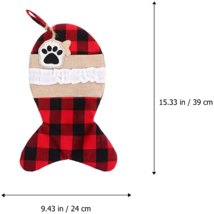 Mikikit Cloth Christmas Decorative Pouch Gift Present Stocking Bag Pet | Lovely Design for Walls and Restaurants, Storage and Multi-purpose Use, Practical Holiday Accent for Gifts