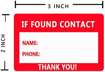 10 Pcs If Found Contact Info Sticker,2X3 Inch Self Adhesive Decal Stickers(Lines for One Phone Number),