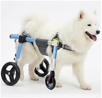 Foldable Dog Bike Trailer & Pet Wheelchair 5-60 Kg Adjustable 4 Wheel Dog Cart for Back Legs Lightweight Shock Absorbing Wheels, Mobility Aid for Disabled Small Medium Senior Dogs