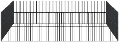 Dog Playpen Black Galvanized Steel Large | 157.5 x 157.5 x 39.4 in, Escape-Proof, Collapsible, Indoor Outdoor Use