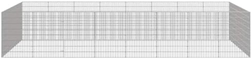 Large Galvanized Iron Animal Enclosure 31.5 x 170.1 x 85 in Silver, Expandable Outdoor Pet Cage for Rabbits Guinea Pigs, Weather-Resistant Playpen for Indoor Backyard