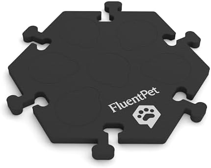 FluentPet Compact HexTile,Accessory Dog and Cat Button Learning Kits,Can Hold Up to 6 Sound Buttons,Soft, Durable, and Non-Slip,Comes in 12 Colors (Black)
