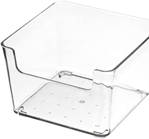 Acouto Drawer Storage Trays Transparent Plastic Drawer Storage Divid Box for Kitchen Large Rectangle Clear Box – PET Material, Stackable, Dividers, Fits Standard Drawers (14.5 X .5 X (Small Square
