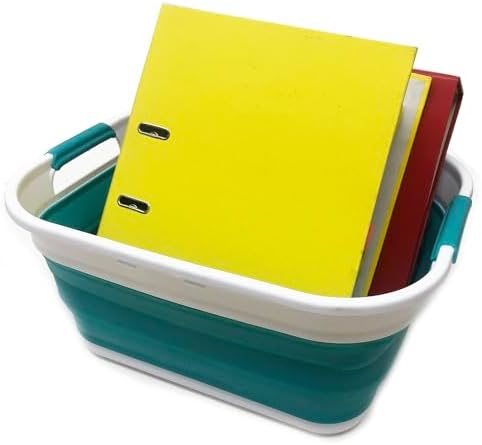 SAMMART 17.5L (4.6 Gallon) Collapsible/Foldable/Pop Up/Portable Washing Tub, Water Capacity 13.5L/3.5 Gallon (1, Bright Blue)