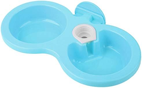 Zerodis Puppy Double Bowl, Bite-Resistant, Non-Toxic, Stainless Steel Dog Feeder, Hanging Design, Blue
