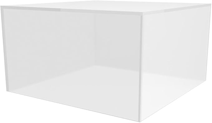 Acrylic Display Box Countertop Bin 7.25" x 7.25" x 4" Frosted Merchandise Storage Open Bottom No Lid and Flippable Cubby for Retail Stores by Marketing Holders