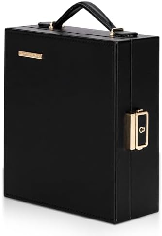 Enthralite Portable Travel Jewelry Case: Jewelry Box with Lock and Mirror | Quality PU Leather & Velvet Lined Jewelry Organizer - Large Capacity for Ring Earring Large Necklaces - Birthday Gift for Her