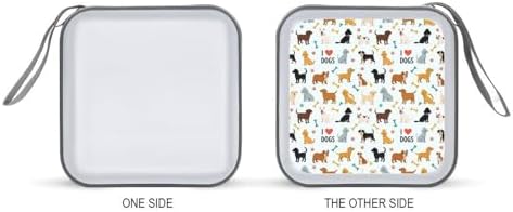 Hard Plastic Protective CD Case Cute Dogs Puppies Print, 40-Disc Capacity Storage Binder with Zipper, Portable Organizer for Home Office