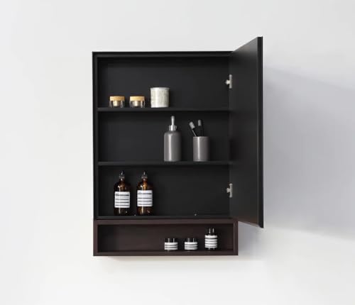 Medicine Cabinet Replacement Shelves Suitable for Bathroom Living Room Kitchen Wall Mounted and Hanging Medicine Cabinet - (Black) (Black, 13.75" - 1 Pack)