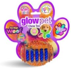 GlowPet Chew for Dogs - Light Up Dog Football for Teeth Cleaning & Gum Massage - Durable, Safe & Non-Toxic Interactive Pet - Perfect for Small to Medium Sized Dogs | Orange