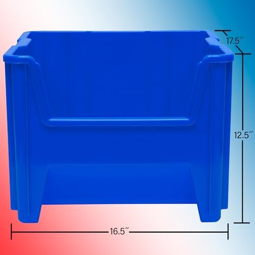 Akro-Mils Stak-N-Store Stackable Storage Bins, 17.5"x16.5"x12.5", Clear 2Pk