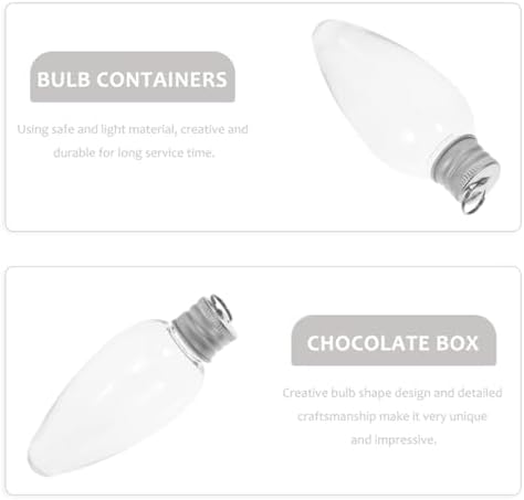 20pcs 35ml Pet Bulb-shaped Candy Storage Bottles with Spout Caps, Plastic Christmas Candy Containers for Party Favors and Holiday Decoration