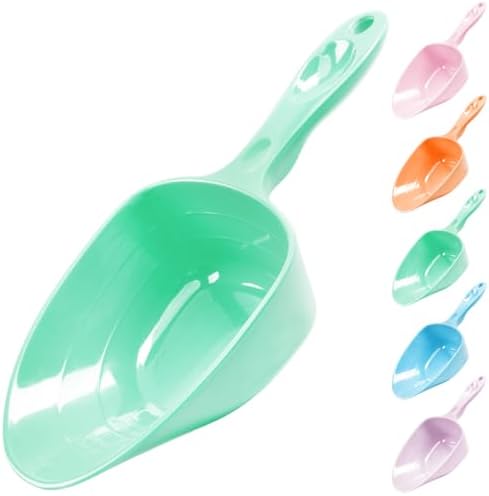 Melamine Pet Food Measuring Scoop, 1 Cup 1/2 Cup 1/4 Cup with Clear Measurement Lines for Dog, Cat, Bird, and Rabbit, Durable, Ergonomic Handle, Dishwasher safe-Green