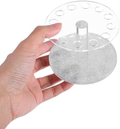 PET Nail Art Pen Holder Stand for Uv Gel Brushes | Work Desk Use, Portable Organizer, Keeps Tools Neat, Heart Shape Crystal Style