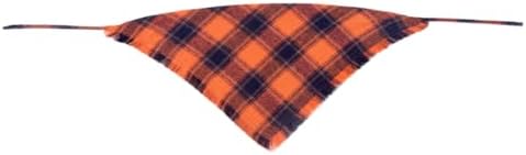 Halloween Dog Bandana Fall Autumn Plaid Reversible Triangle Bibs Scarf