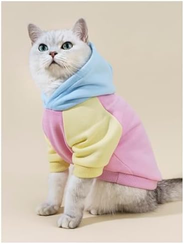 QWINEE Basic Dog Hoodie Sweatshirt Puppy Sweater Warm Cat Costumes Pet Clothes for Chihuahua Puppy Kitten Small Medium Dogs Pink Large