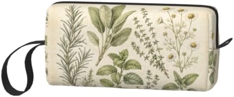 Botanical Small Makeup Bag, 600D Oxford Cosmetic Pouch for Women | Botanical Cosmetic Bag, Double-Sided Printed Toiletry Pouch with Foam Padding for Women, Travel, Gym, Weekend and Daily Use
