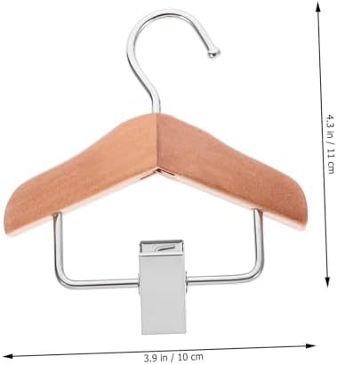Wooden Pet Clothes Hanger for Dogs and Cats Lightweight Mini Apparel Rack with Clips Portable Small Hanger for Easy Storage and Travel for Dog and Cat Clothing Display
