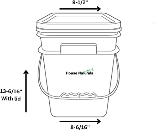 House Naturals 4 Gallon Square Food Grade Plastic Bucket with Lid, Made in USA (Pack of 2) BPA Free (Aqua)